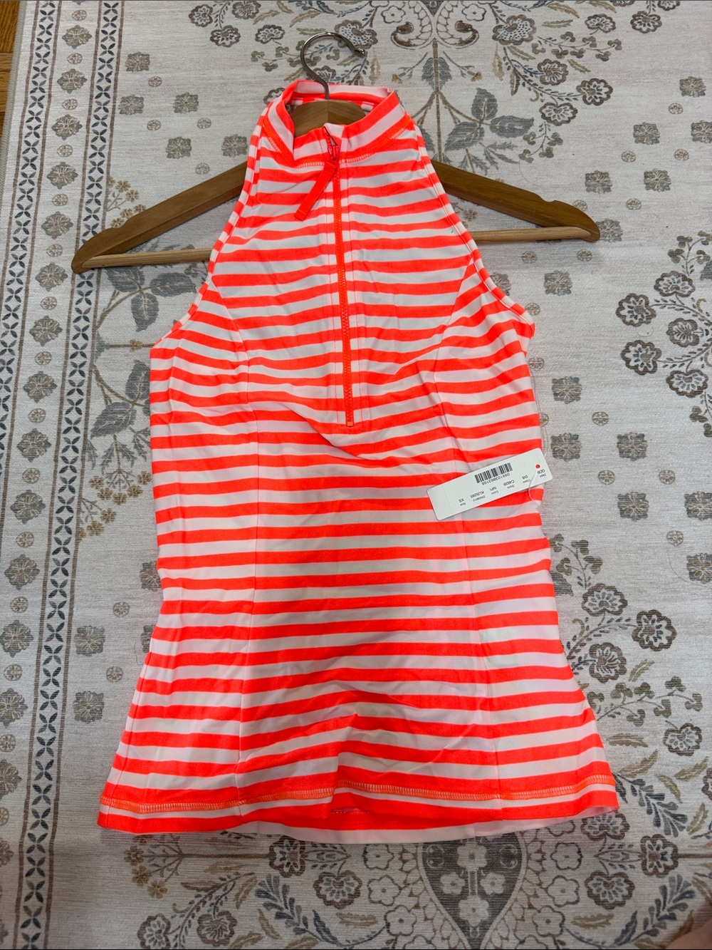 J. Crew rash guard Striped Halter Zip Tank Top